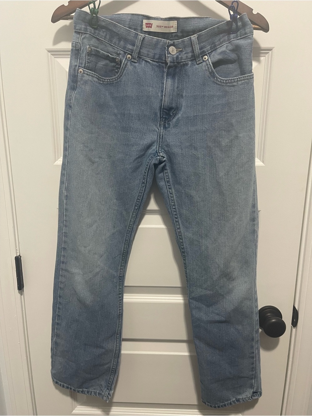 Levi’s 505 Boys Jeans Size 18 Regular W29 L29 – Straight Leg Light Wash